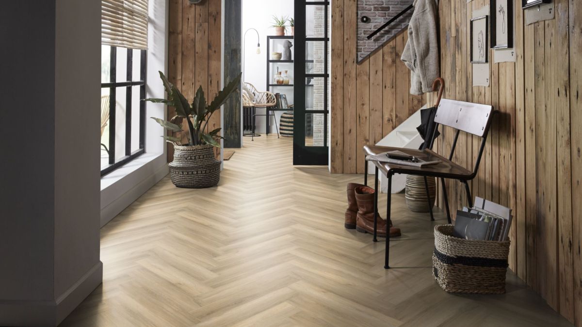 Ambiant Spigato Visgraat Beige Dryback