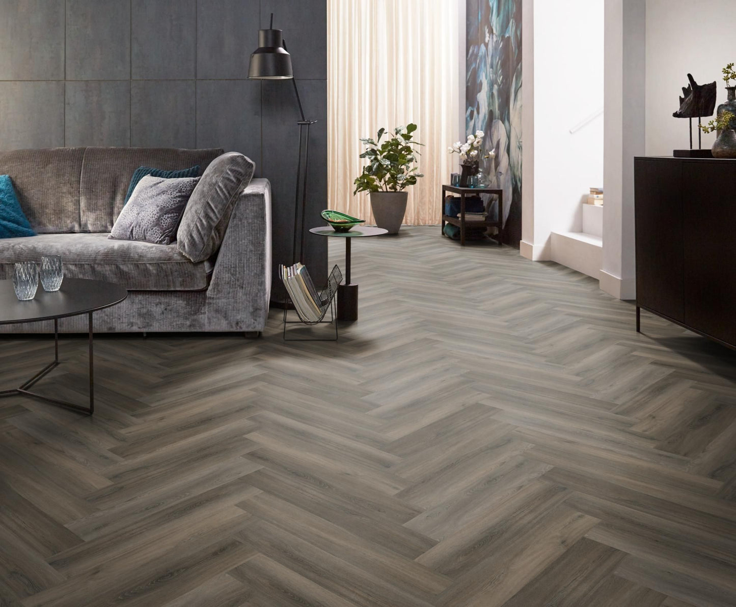 Ambiant Spigato Visgraat Dark Grey Dryback
