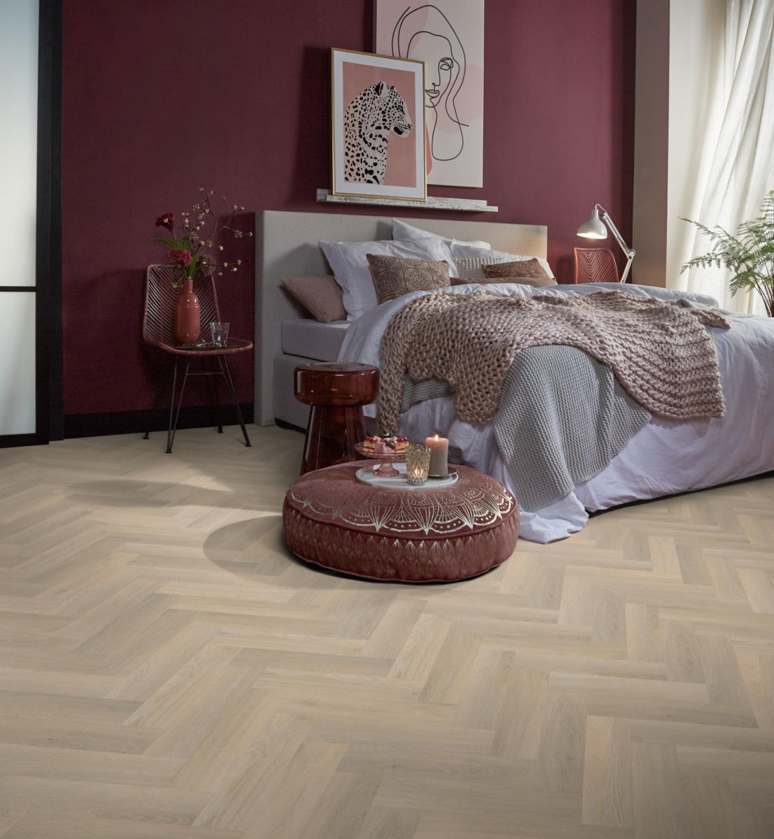 Ambiant Spigato Visgraat Smal Beige Dryback